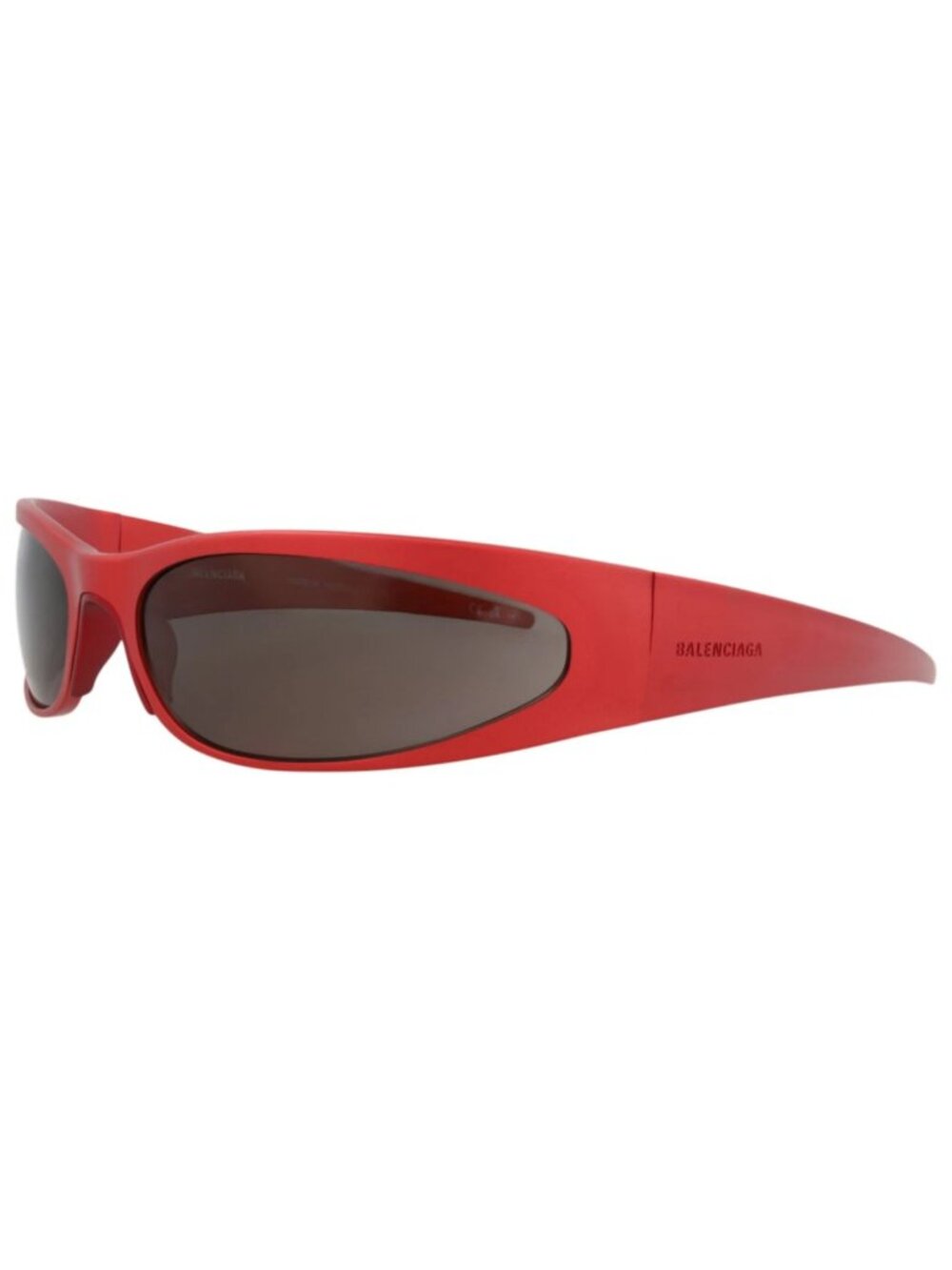 New Balenciaga Women's Sunglasses Shield Wrap Alluminium Frame Mens Red Red Grey